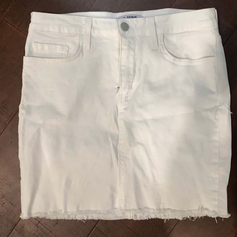 White jean skirt